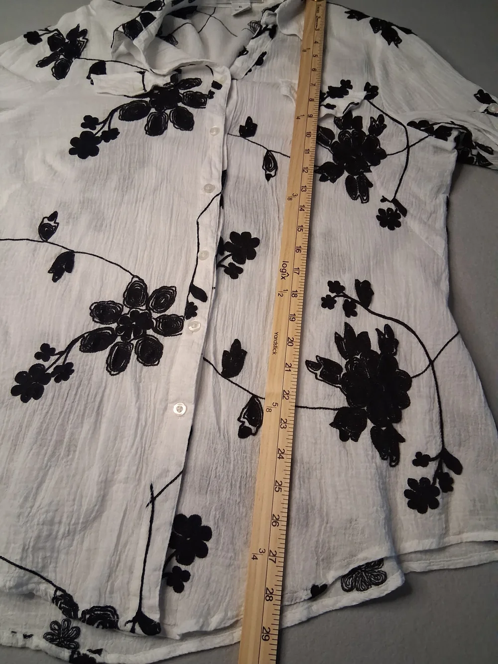 Lauren Michelle 100% Cotton Floral Button Down Gauze/ Lightweight Size XL - Picture 8 of 11